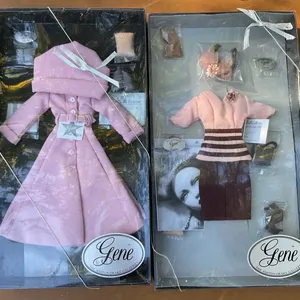 Gene Doll Outfit Set Including Pink Coat and Vintage-Inspired Outfit