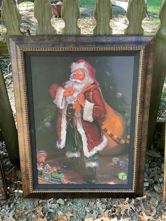 Framed Santa Claus Artwork by Susan Comish