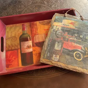 Decorative Tray and Vintage-Style Wall Plaque