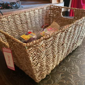 Wicker Basket Lot with Craft Supplies, Utensils, and Decor Items