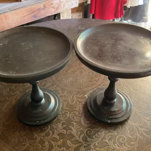 Two Black Pedestal Stands