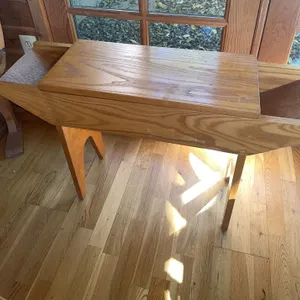 Oak TROUGH table – Amish?