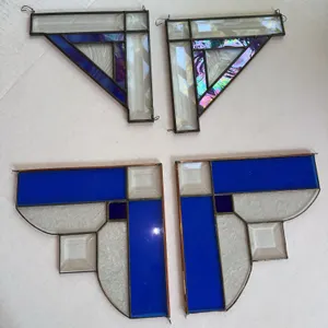 Stained glass right angle corners for doorways
