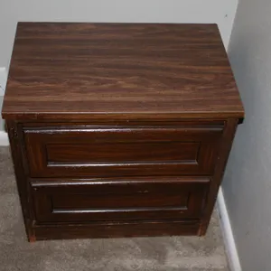 Two Drawer Wood Laminate Nightstand Chest