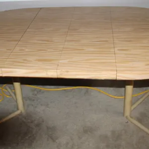 Oval Wood-Look Laminate Dining Table