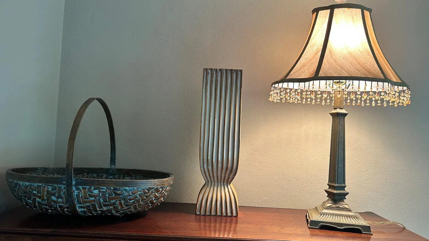 Lamp, Basket, Vase