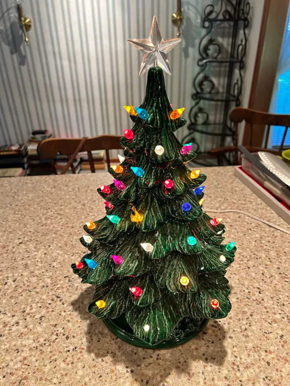 Vintage Ceramic Lighted Christmas Tree