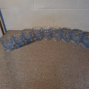 9 White hall light blue glass