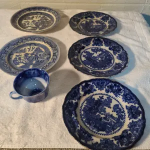 5 fairy villa plates and 1 mug