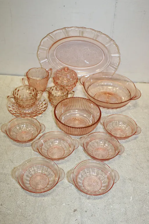 Pink Depression Glass Tableware