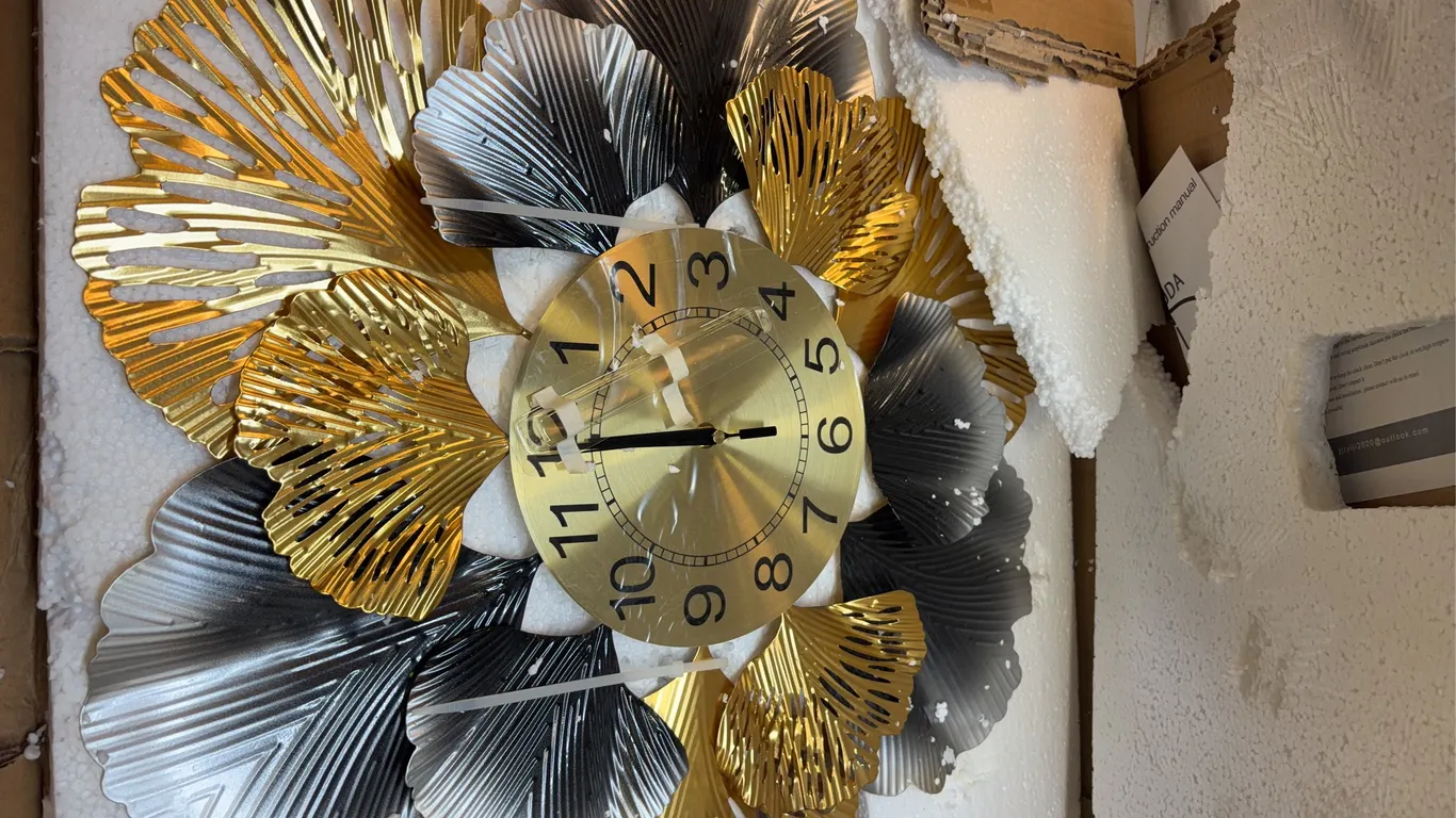 Metallic Wall Clock Decor