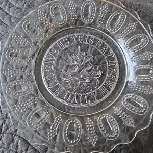 panel bread plate cooperative Flint glass company  11.5" Pattern glass 101