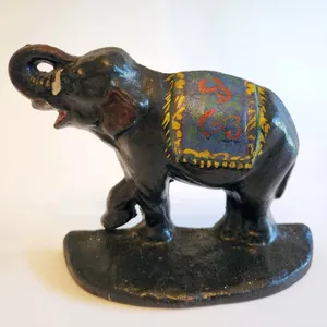 Vint. Cast Iron Elephant Doorstop or Bookend