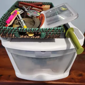 Stacking File Drawer, Paper Cutter, Ofc Items