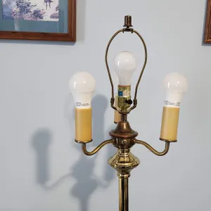 Vint. Polished Brass Floor Lamp