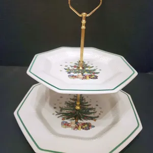 Nikko "Christmastime" 2-Tier Serving Tray