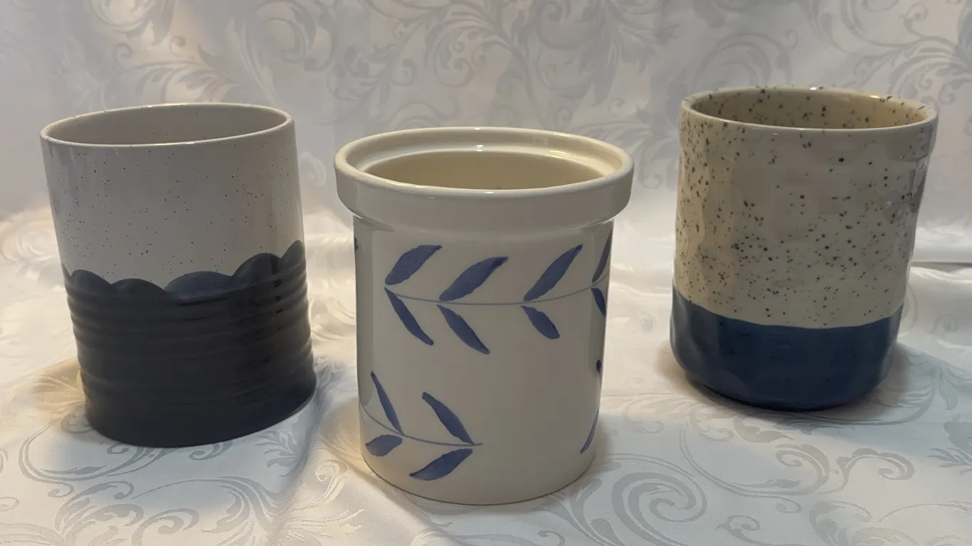 3 ceramic crocks