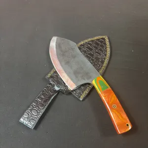 Carbon Steel Knife and Leather Sheath