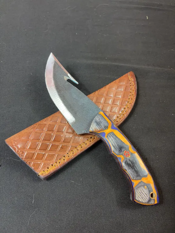 Carbon Steel Knife and Leather Sheath