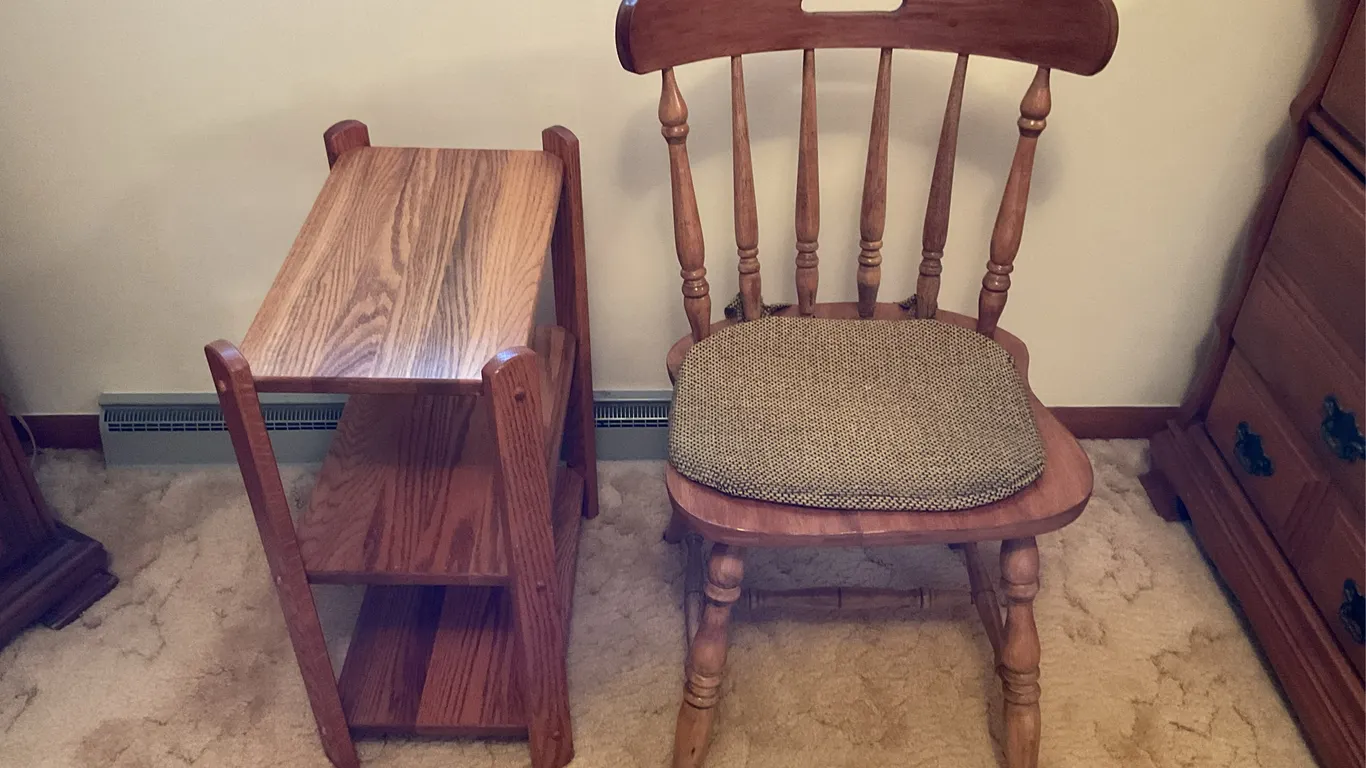Chair & oak stand