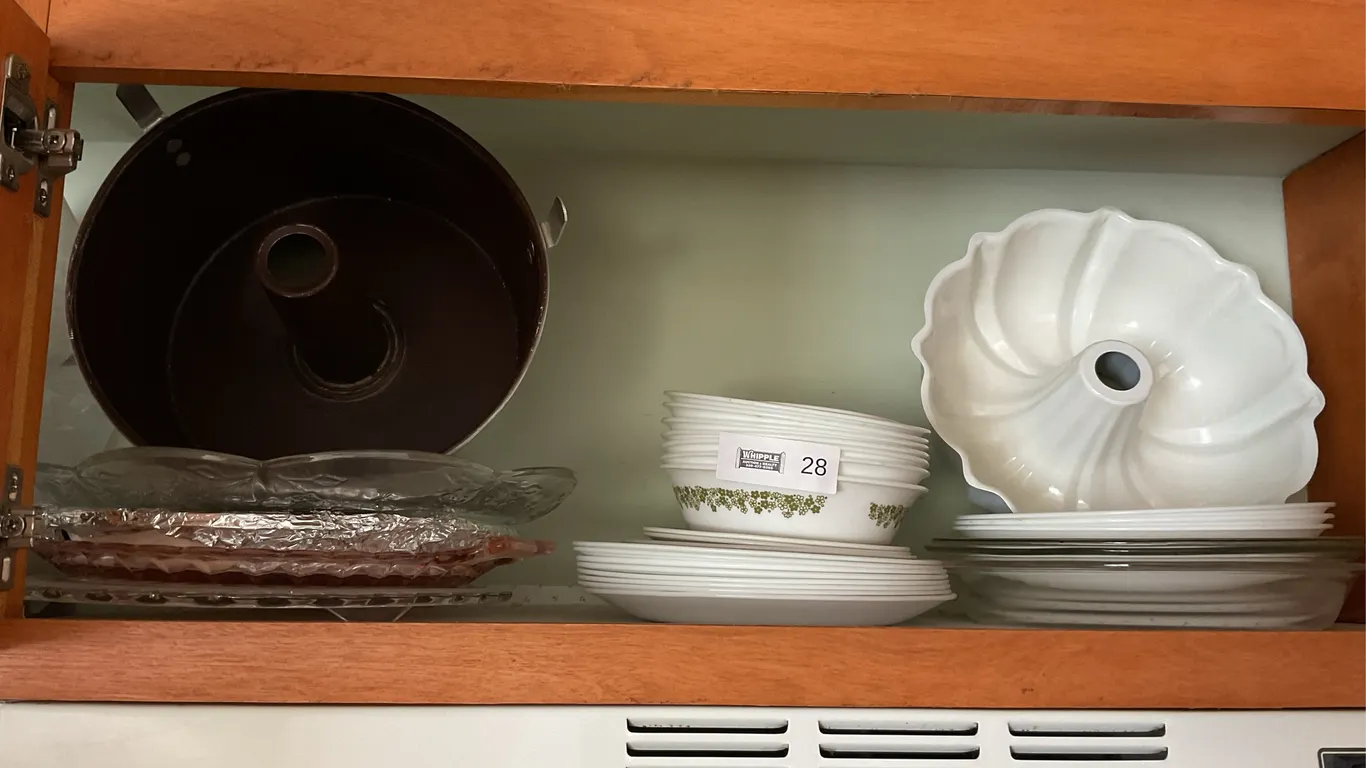 Corelleware, cake pans, serving trays