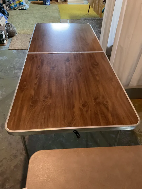 Card table, folding buffet table, black wood table