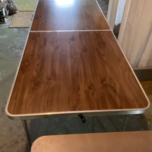 Card table, folding buffet table, black wood table