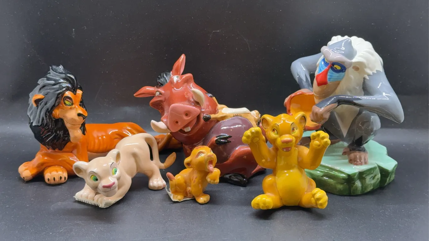 Vintage Walt Disney Made in Japan Lion King Ceramic Figurines