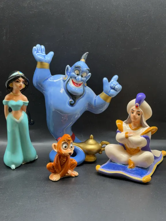 Vintage Walt Disney Made in Japan Aladdin Ceramic Figurines
