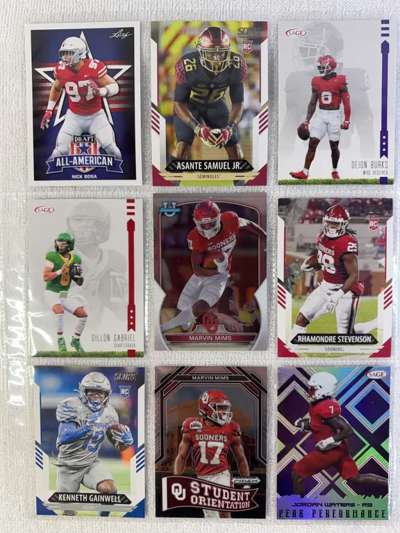 College Football Cards in Sleeve