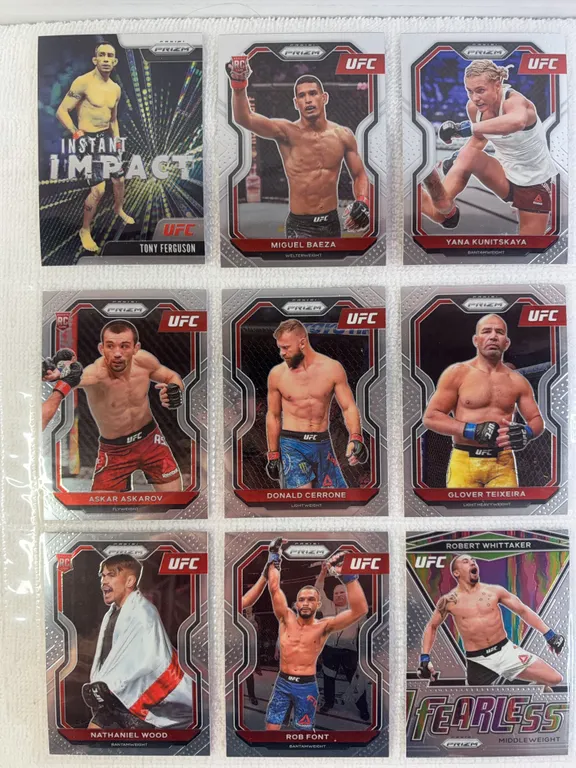 UFC Panini Prizm Cards in Sleeve