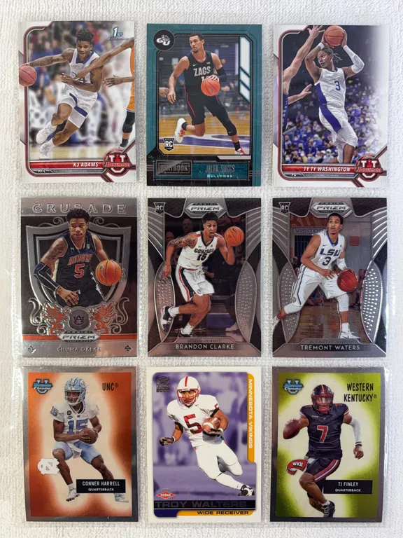 College Basketball and Football Cards in Sleeve