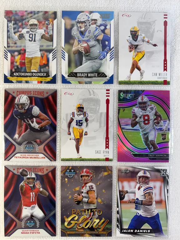 College Football Cards in Sleeve