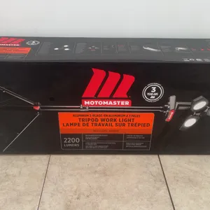 Moto master aluminum three blade tripod work light unused