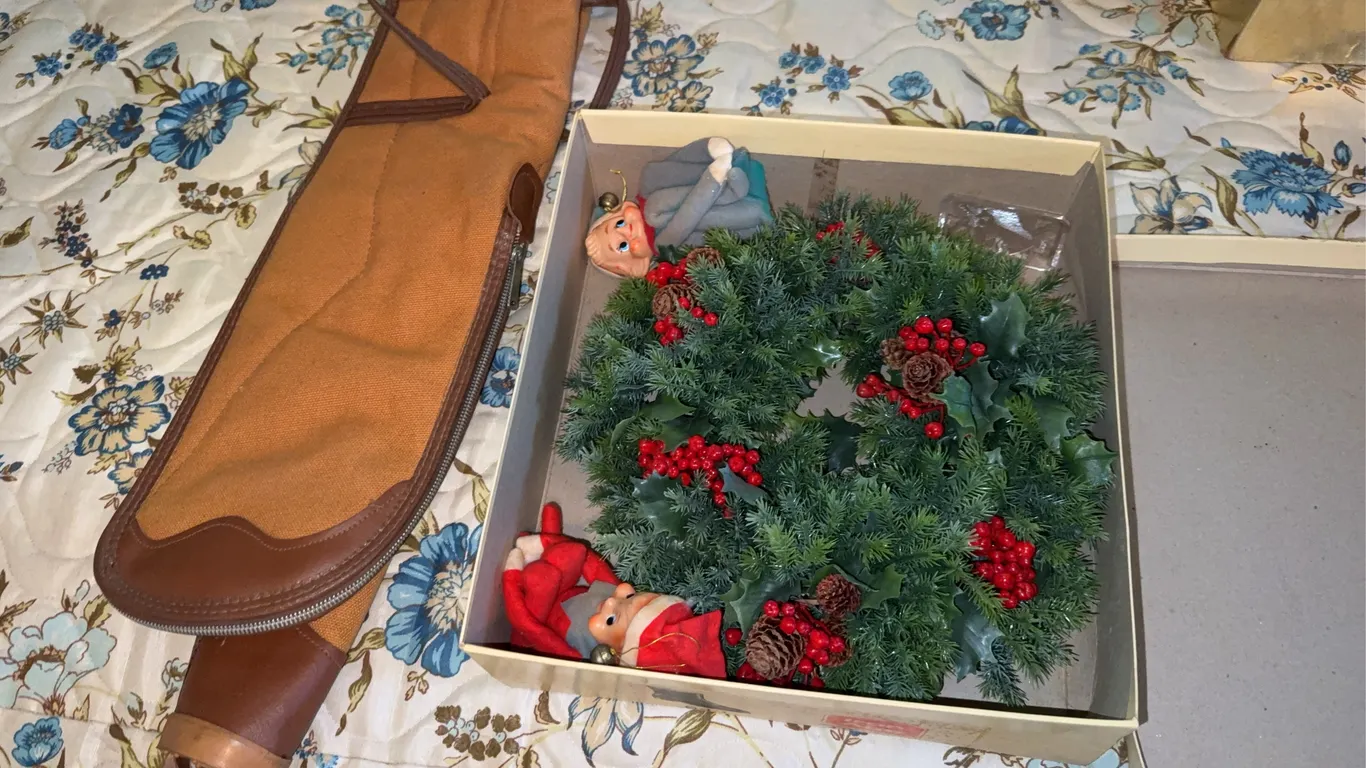 Christmas Decor and Gun Case