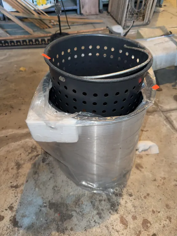 Pot with Straining Basket and Hook