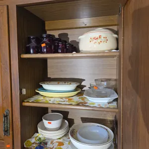 Dishes & Red glass cups
