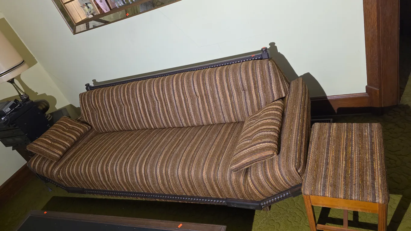 Vintage couch & stool (good condition)