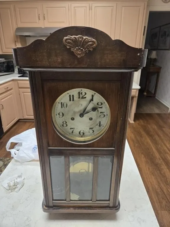 Gustav Becker-Marked Wood Pendulum Wall Clock
