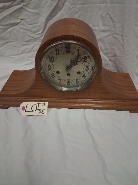 Herschede Hall Clock Co.-Marked Wood Mantel Clock