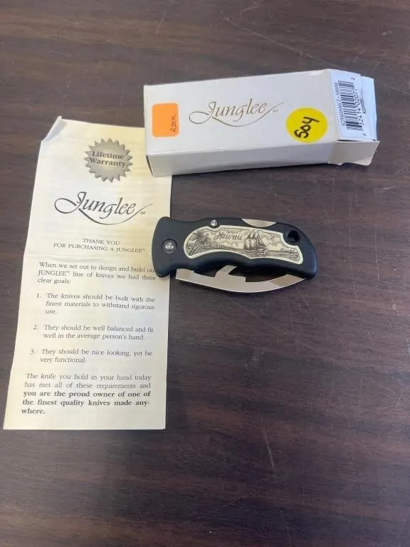Junglee Scrimshaw Z Folding Knife - Hawaii