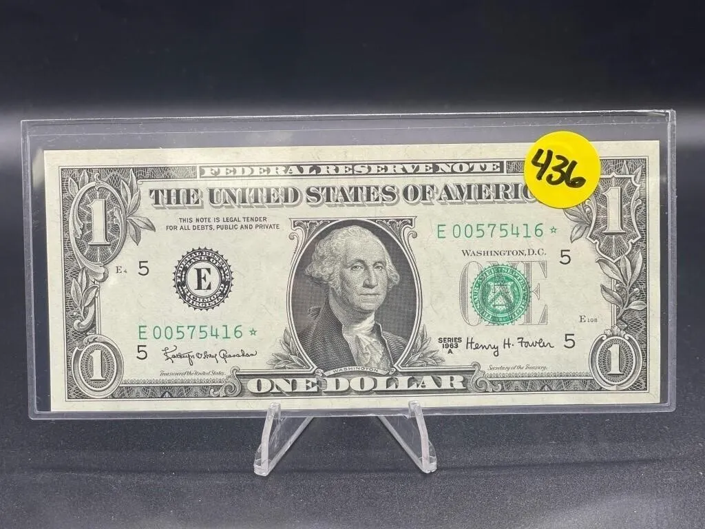 1963 1 DOLLAR STAR LOW SERIAL #