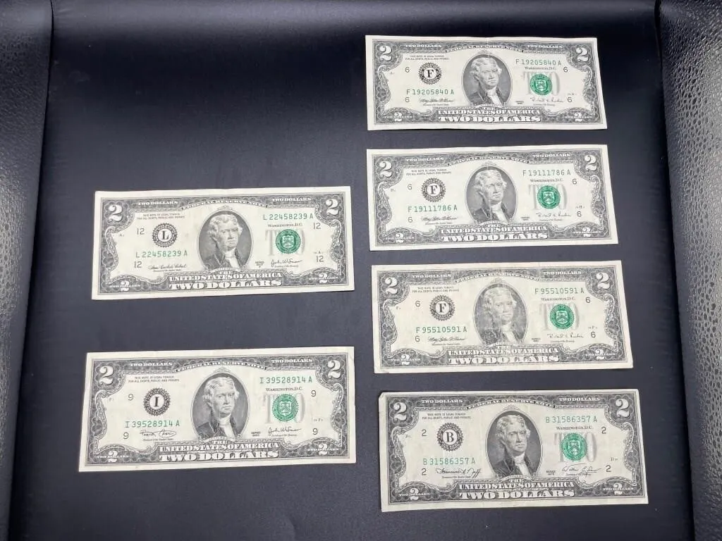 (6) 2 DOLLARS NOTES UNCIRCULATED