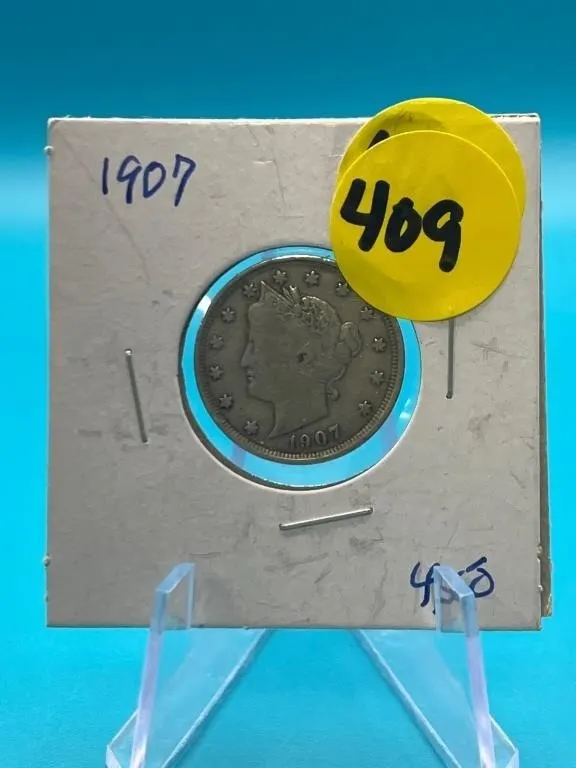 1907 V Nickel VG