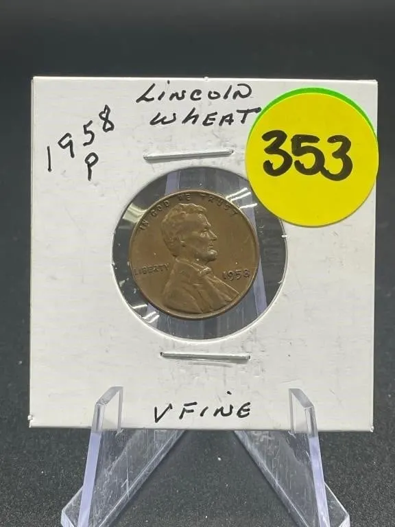 1958-P Lincoln Wheat Cent V Fine