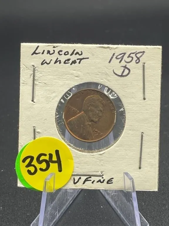 1958-D Lincoln Wheat Cent V Fine