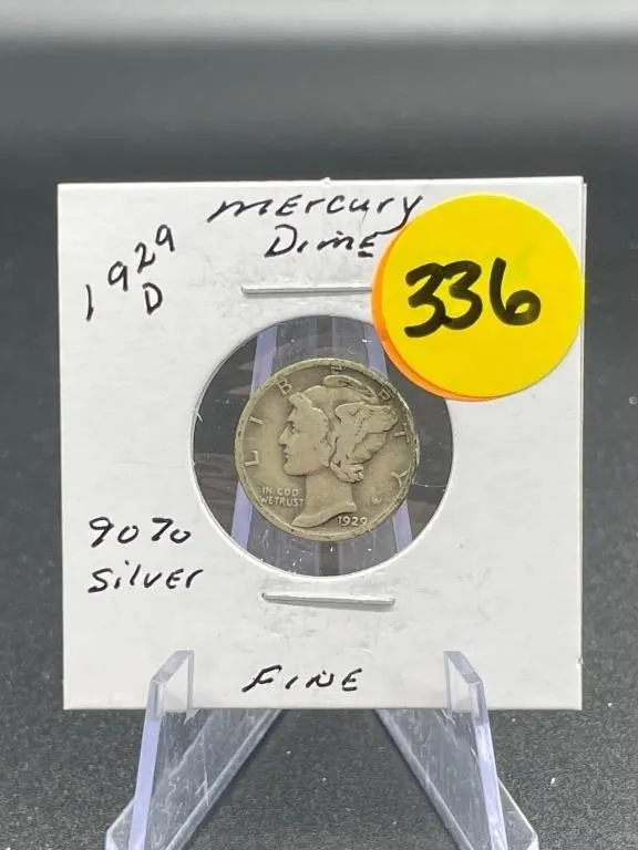 1929-D 90% Silver Mercury Dime Fine