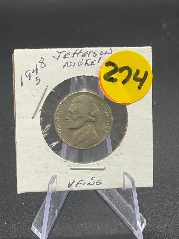 1948-S Jefferson Nickel V Fine
