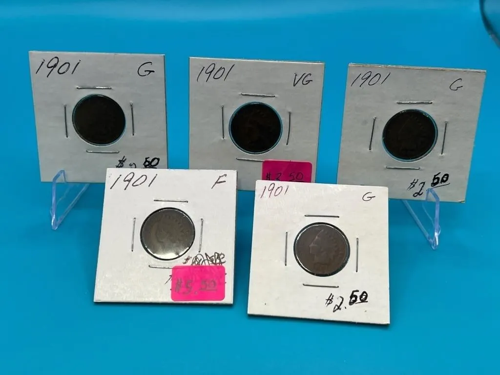 5 - 1901 Indian Head Cents