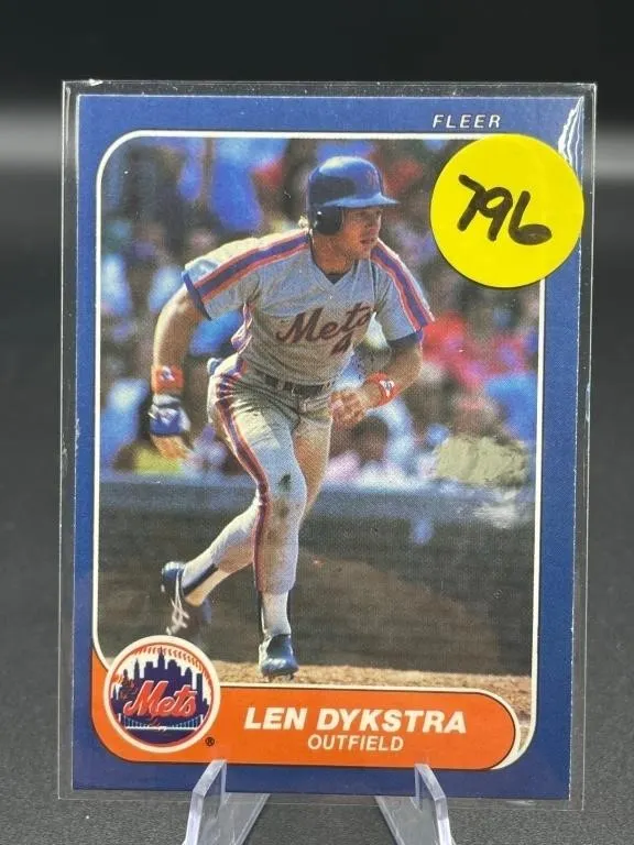ROOKIE CARD 1986 FLEER LENNY DYKSTRA